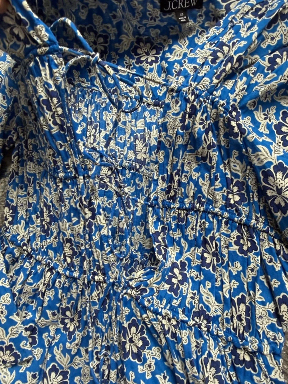 J. Crew Blue Floral Swim Coverup - Picture 3 of 4